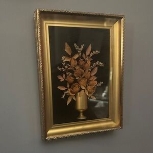 Vintage dry flower framed art